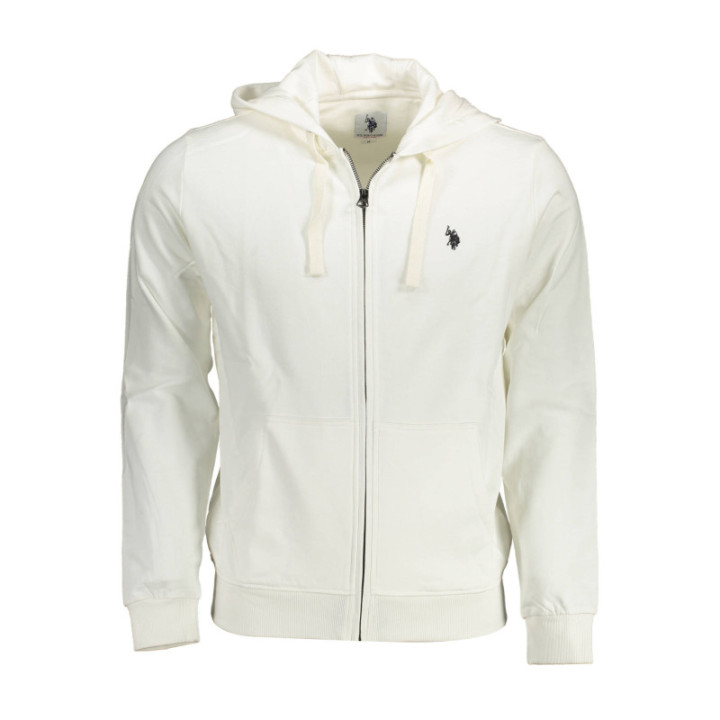 Sweat-shirt blanc zippé pour homme US POLO ASSN.