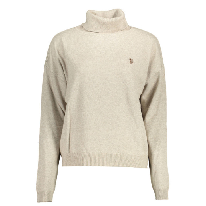 Pull à col roulé beige US POLO ASSN. pour femme