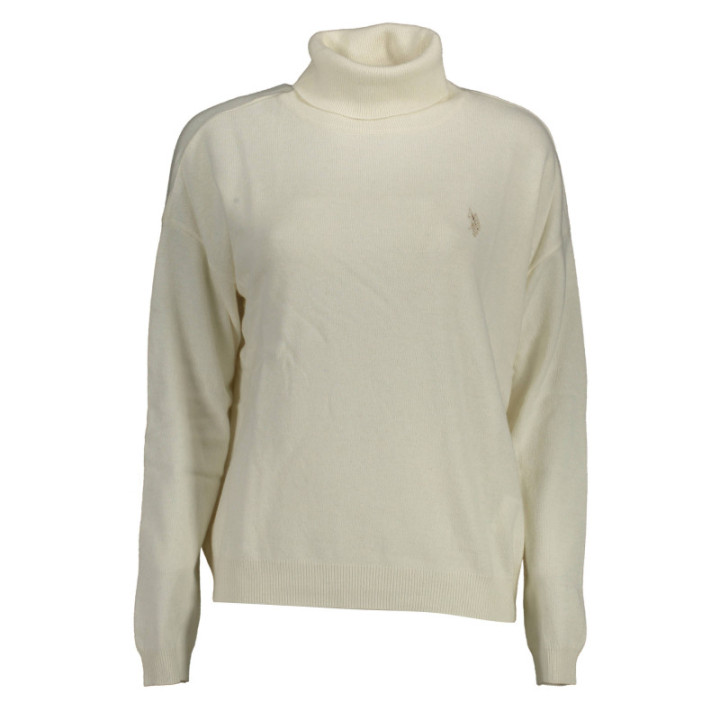 Pull à col roulé blanc pour femme US Polo Assn.