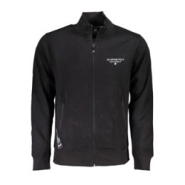 SWEAT-SHIRT NOIR À FERMETURE ÉCLAIR POUR HOMME US GRAND