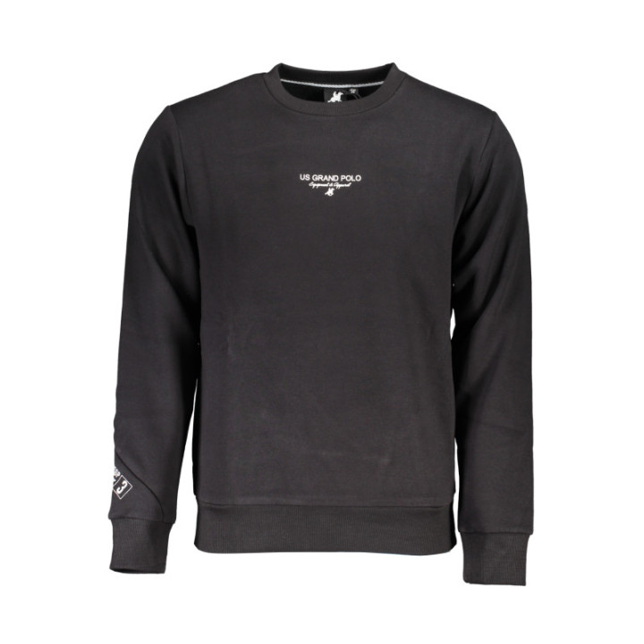 SWEAT-SHIRT NOIR À FERMETURE ÉCLAIR POUR HOMME US GRAND