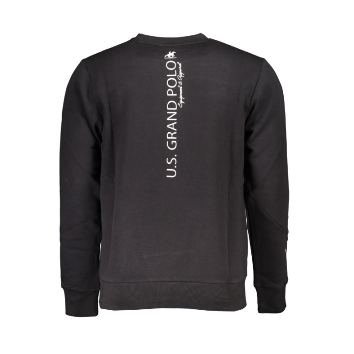 SWEAT-SHIRT NOIR À FERMETURE ÉCLAIR POUR HOMME US GRAND
