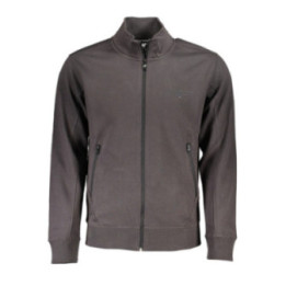 SWEAT-SHIRT GRIS À FERMETURE ÉCLAIR POUR HOMME US GRAND