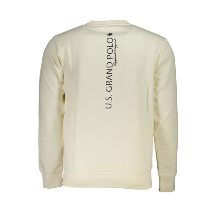 SWEAT-SHIRT BLANC À FERMETURE ÉCLAIR POUR HOMME US GRAND