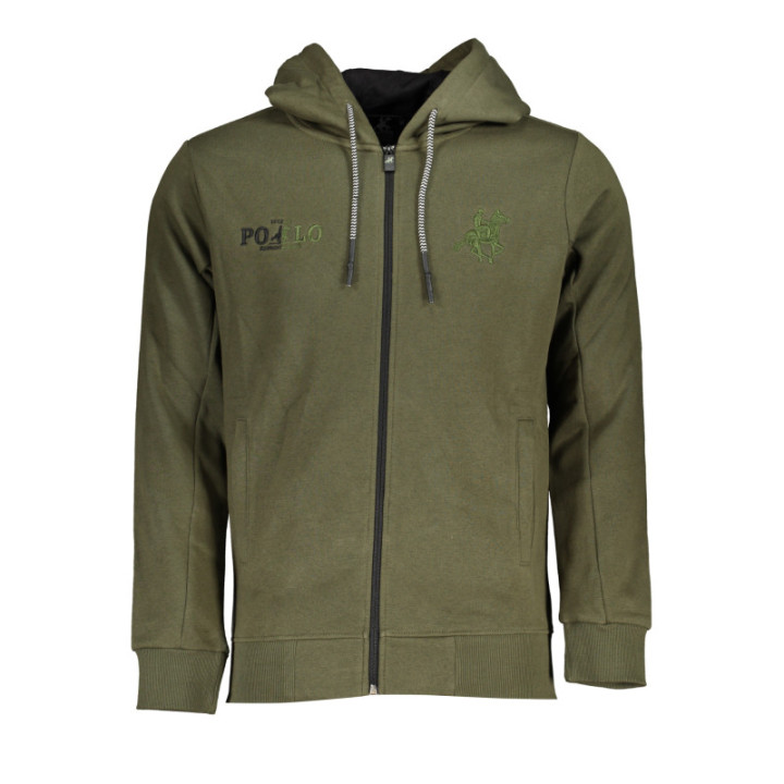 SWEAT-SHIRT VERT À FERMETURE ÉCLAIR POUR HOMME US GRAND