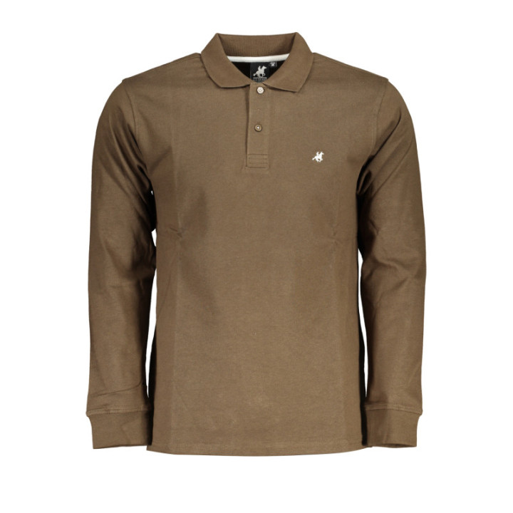 POLO À MANCHES LONGUES POUR HOMME US GRAND, MARRON