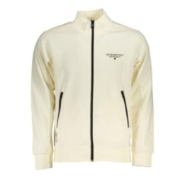 SWEAT-SHIRT BLANC À FERMETURE ÉCLAIR POUR HOMME US GRAND