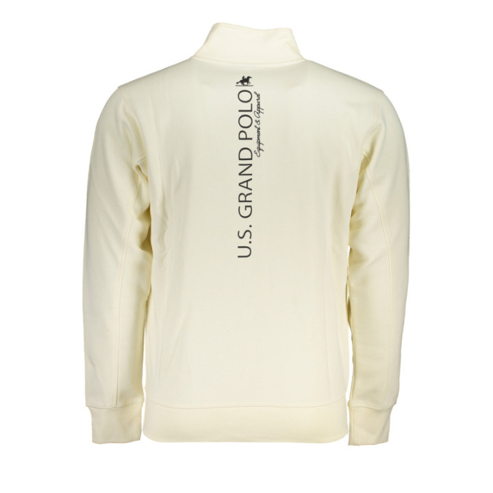 SWEAT-SHIRT BLANC À FERMETURE ÉCLAIR POUR HOMME US GRAND