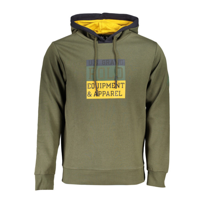 SWEAT-SHIRT VERT À FERMETURE ÉCLAIR POUR HOMME US GRAND