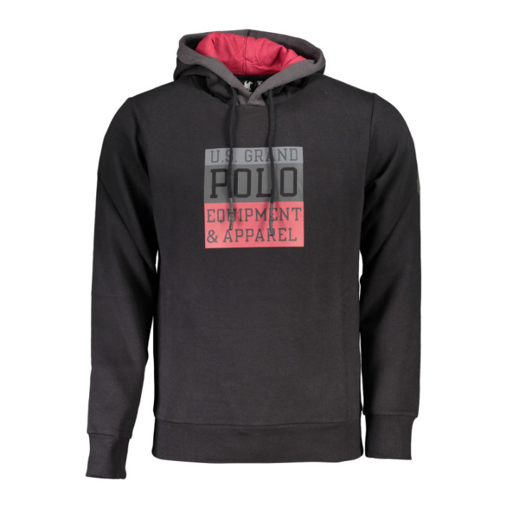 SWEAT-SHIRT NOIR À FERMETURE ÉCLAIR POUR HOMME US GRAND