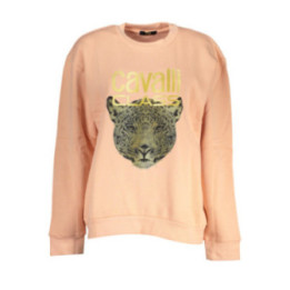 SWEAT-SHIRT FEMME CAVALLI CLASS ROSE SANS ZIP