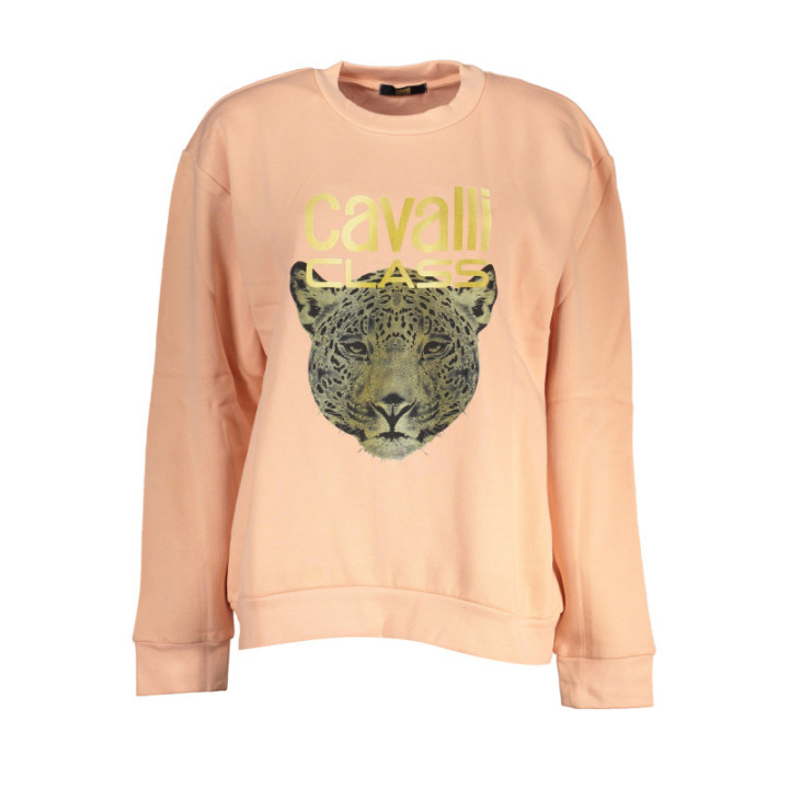 SWEAT-SHIRT FEMME CAVALLI CLASS ROSE SANS ZIP