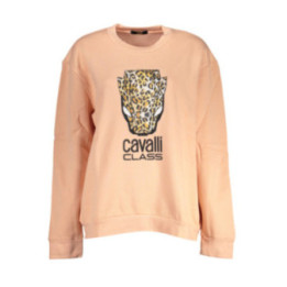 SWEAT-SHIRT FEMME CAVALLI CLASS ROSE SANS ZIP