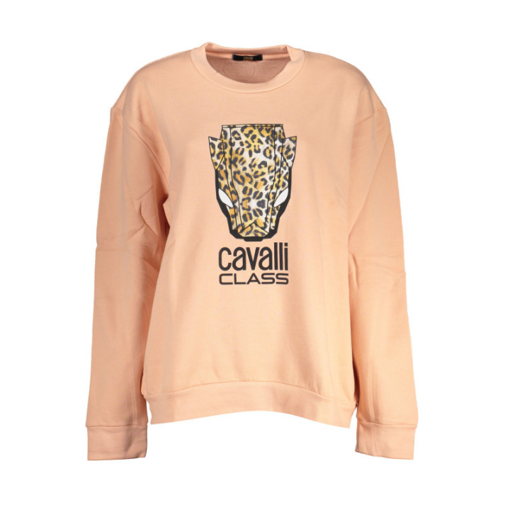SWEAT-SHIRT FEMME CAVALLI CLASS ROSE SANS ZIP