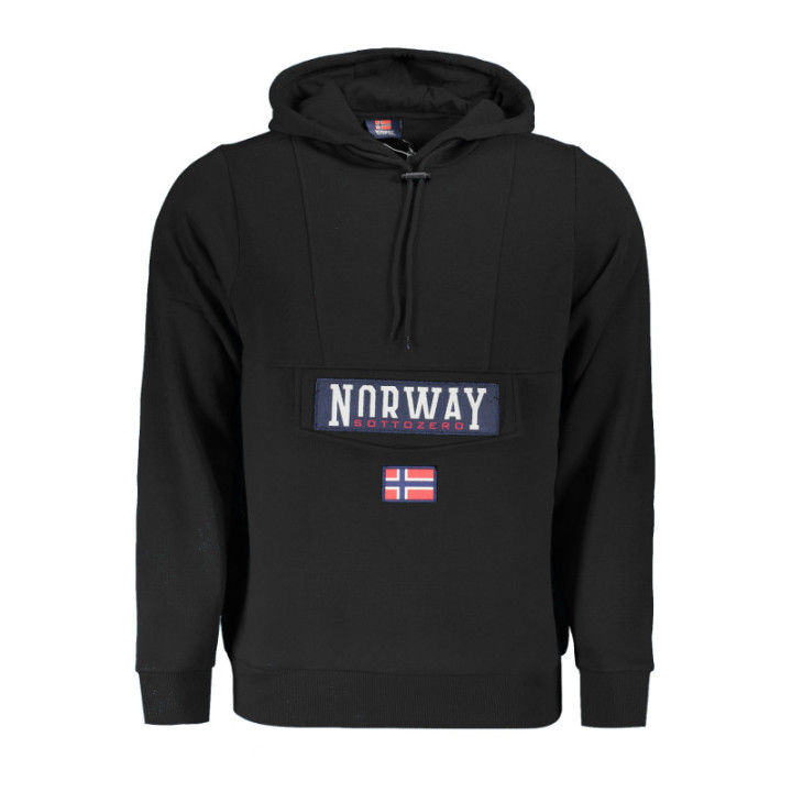 SWEAT-SHIRT SANS FERMETURE ÉCLAIR HOMME NORVÈGE 1963 NOIR