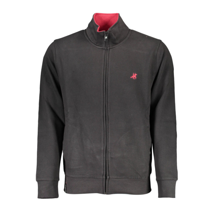 SWEAT-SHIRT NOIR À FERMETURE ÉCLAIR POUR HOMME US GRAND