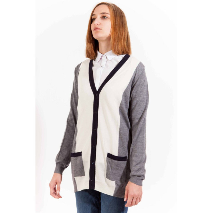 GANT CARDIGAN FEMME GRIS