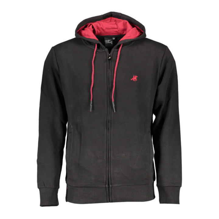 SWEAT-SHIRT NOIR À FERMETURE ÉCLAIR POUR HOMME US GRAND
