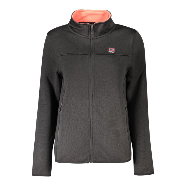 Sweat-shirt zippé noir pour femme, Norvège 1963