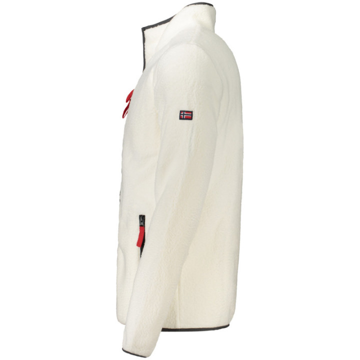 Sweat-shirt zippé blanc pour homme Norvège 1963