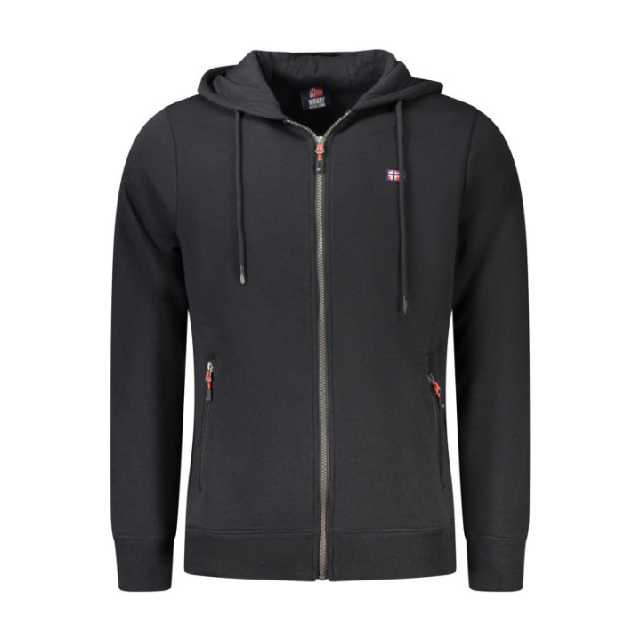 Sweat-shirt zippé noir pour homme Norvège 1963