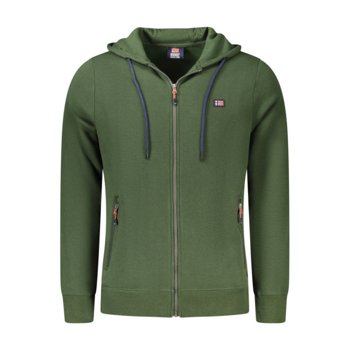 Sweat-shirt zippé vert pour homme Norvège 1963