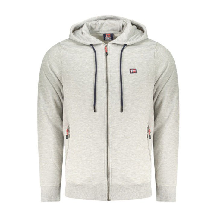 Sweat-shirt zippé gris pour homme Norvège 1963