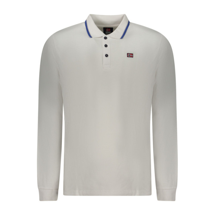 Polo blanc à manches longues pour homme, Norvège 1963