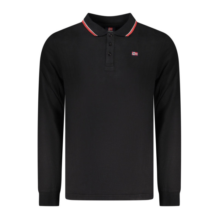 Polo homme à manches longues, Norvège 1963, noir