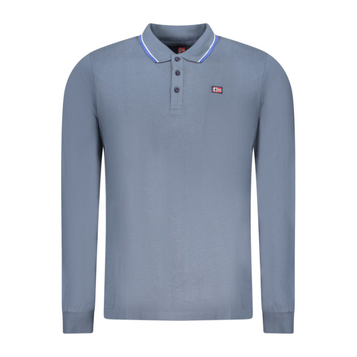 Polo homme à manches longues, Norvège 1963, bleu