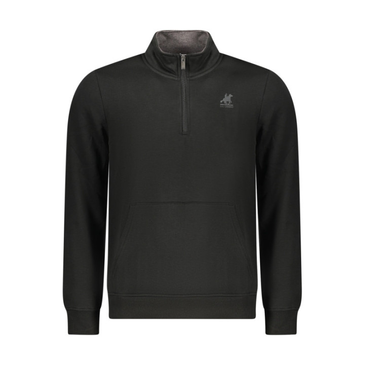 SWEAT-SHIRT NOIR À FERMETURE ÉCLAIR POUR HOMME US GRAND