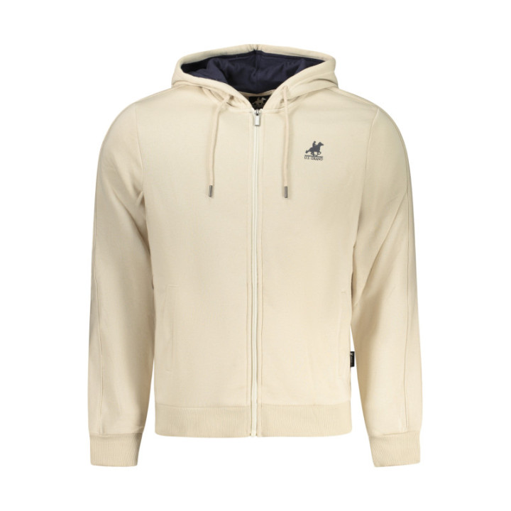 SWEAT-SHIRT BEIGE À FERMETURE ÉCLAIR POUR HOMME US GRAND