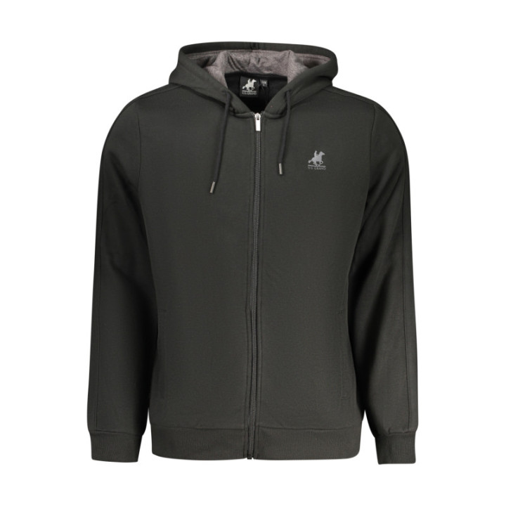SWEAT-SHIRT NOIR À FERMETURE ÉCLAIR POUR HOMME US GRAND
