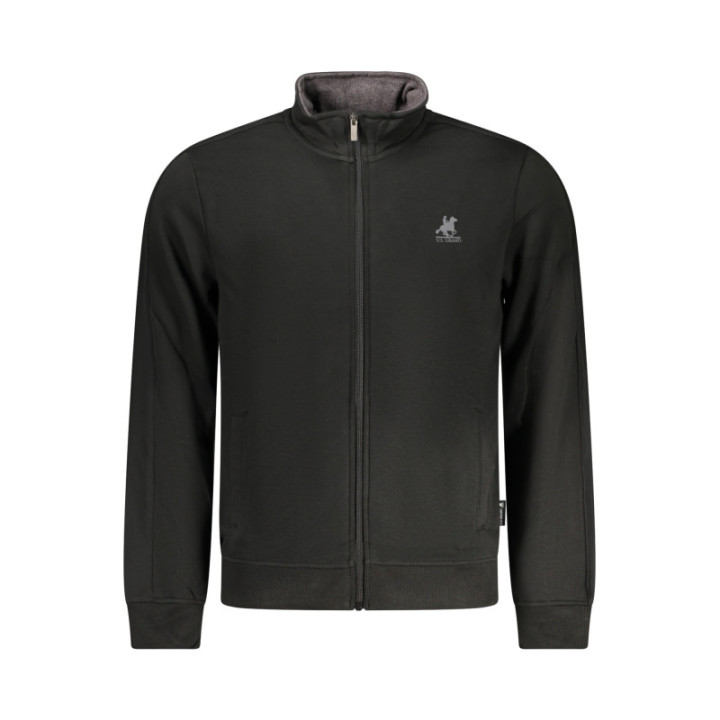 SWEAT-SHIRT NOIR À FERMETURE ÉCLAIR POUR HOMME US GRAND