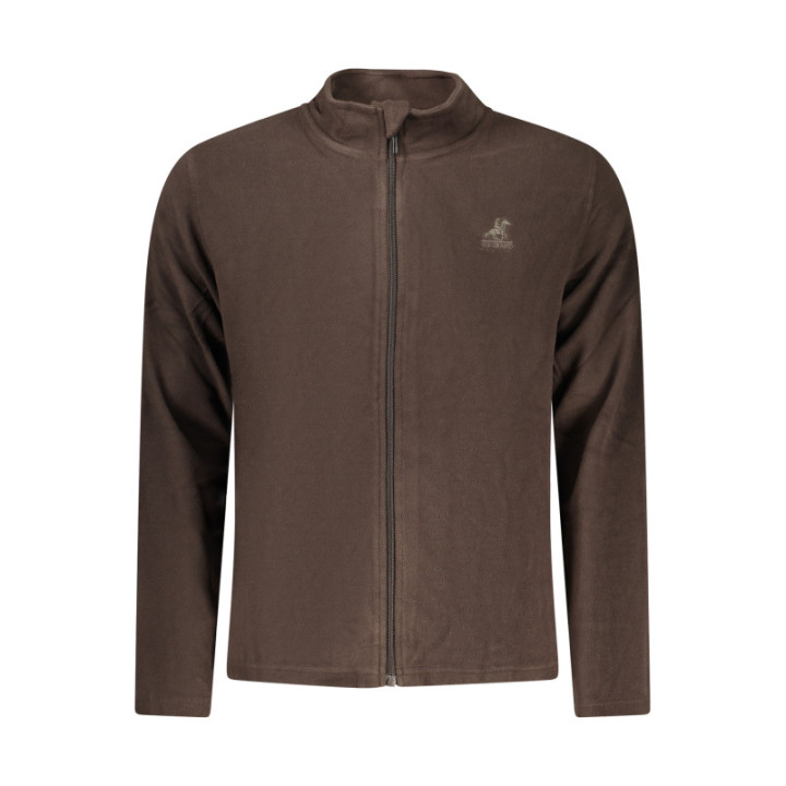 SWEAT-SHIRT FERMETURE ÉCLAIR MARRON POUR HOMME US GRAND