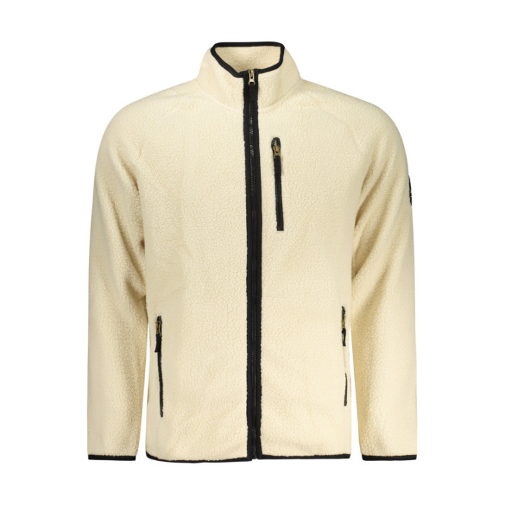 SWEAT-SHIRT BLANC À FERMETURE ÉCLAIR POUR HOMME US GRAND