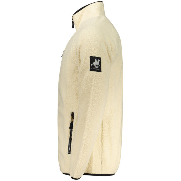 SWEAT-SHIRT BLANC À FERMETURE ÉCLAIR POUR HOMME US GRAND