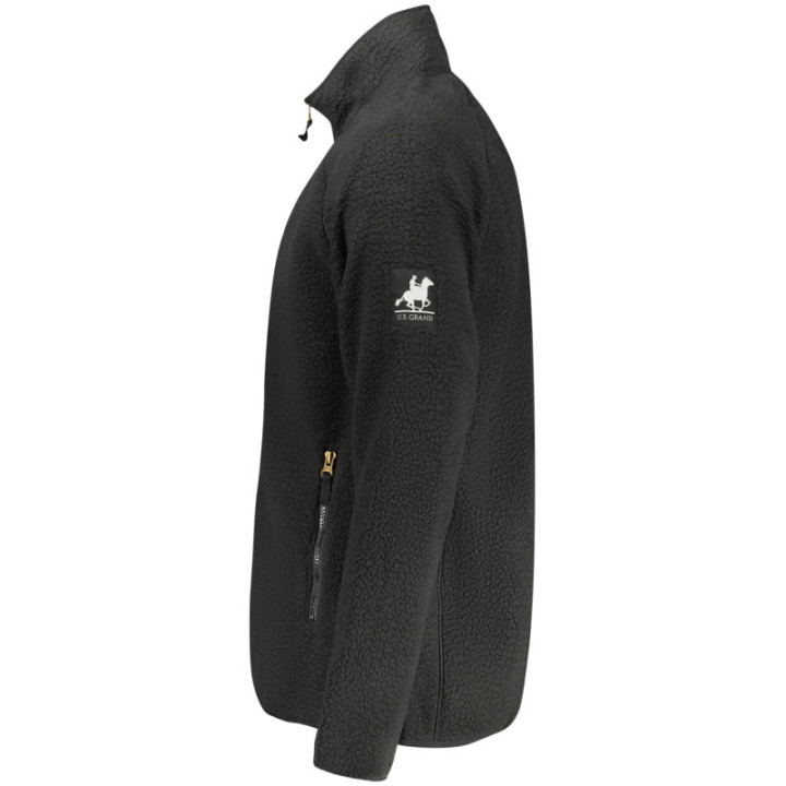 SWEAT-SHIRT NOIR À FERMETURE ÉCLAIR POUR HOMME US GRAND