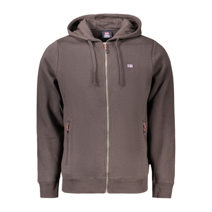 SWEAT-SHIRT MARRON À FERMETURE ÉCLAIR POUR HOMME NORVÈGE 1963