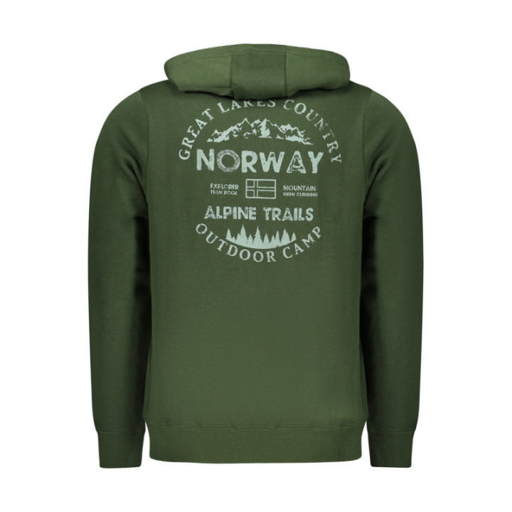 SWEAT-SHIRT VERT À FERMETURE ÉCLAIR POUR HOMME NORVÈGE 1963