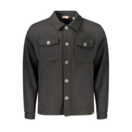 Chemise à manches longues pour homme, motif fusil, noire