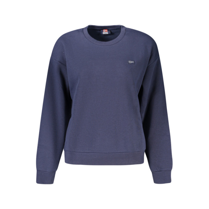 NORVÈGE 1963 SWEAT-SHIRT BLEU À FERMETURE ÉCLAIR POUR FEMME