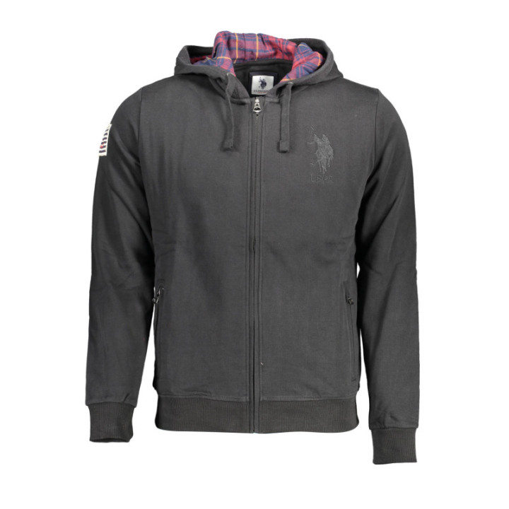 Sweat-shirt zippé noir pour homme US POLO ASSN.