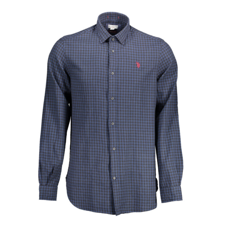 Chemise bleue à manches longues pour homme US POLO ASSN.