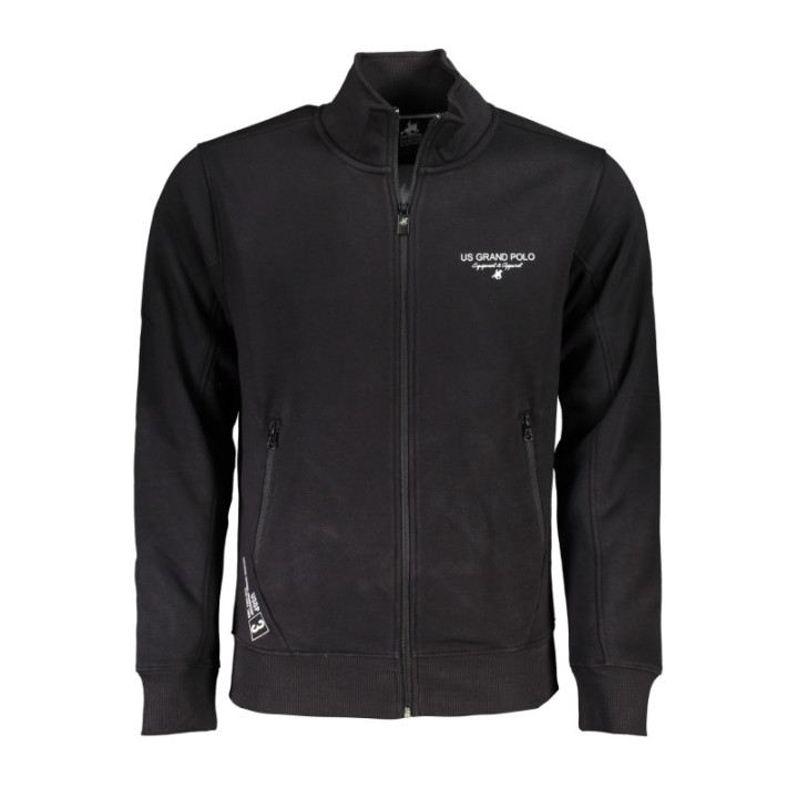 SWEAT-SHIRT NOIR À FERMETURE ÉCLAIR POUR HOMME US GRAND