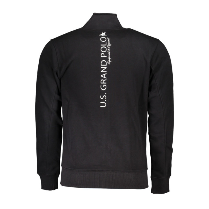 SWEAT-SHIRT NOIR À FERMETURE ÉCLAIR POUR HOMME US GRAND