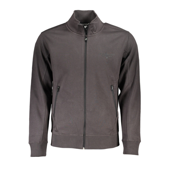 SWEAT-SHIRT GRIS À FERMETURE ÉCLAIR POUR HOMME US GRAND