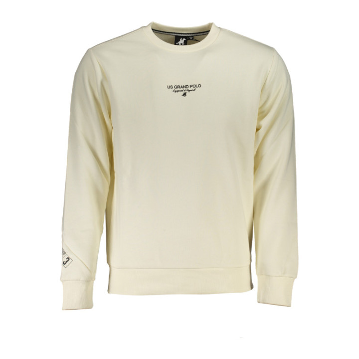 SWEAT-SHIRT BLANC À FERMETURE ÉCLAIR POUR HOMME US GRAND