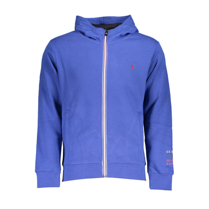 SWEAT-SHIRT BLEU À FERMETURE ÉCLAIR POUR HOMME US GRAND