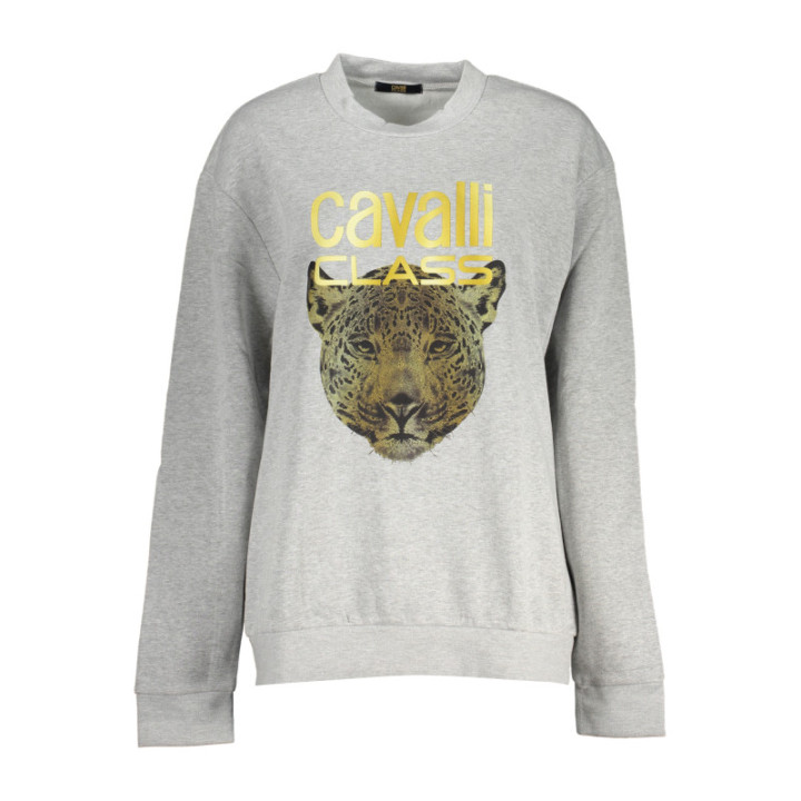SWEAT-SHIRT SANS FERMETURE ÉCLAIR GRIS POUR FEMME CAVALLI CLASS